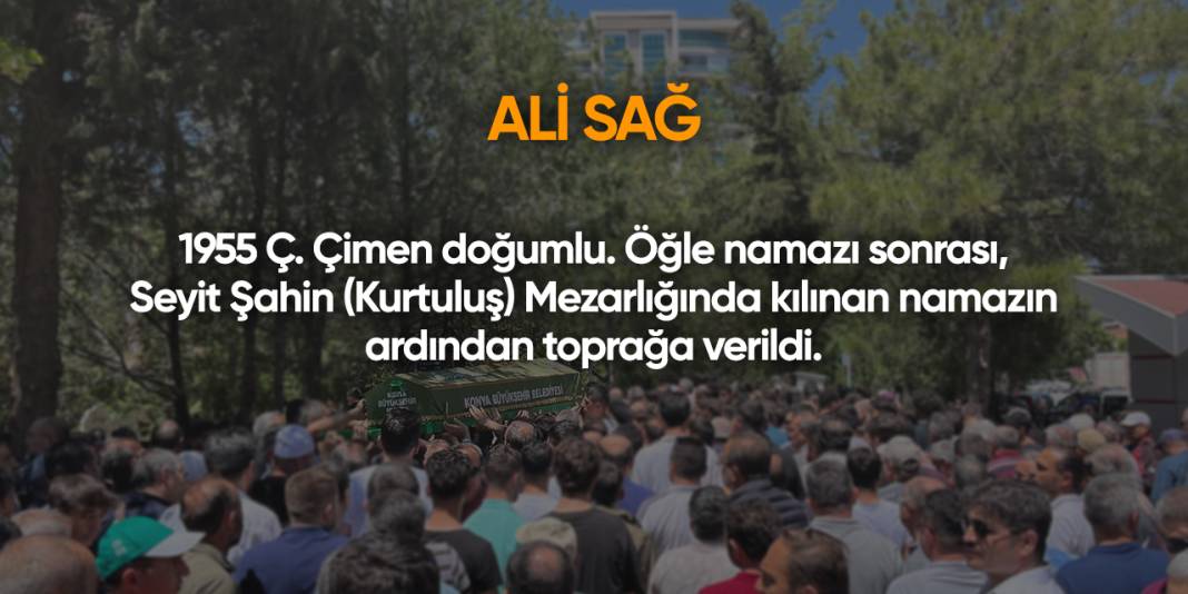 Konya'da bugün vefat edenler | 23 Nisan 2025 9